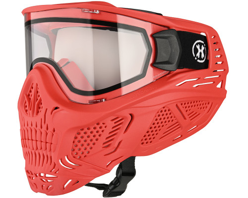 HK Army HSTL Skull Full Face Mask - Red w/ Clear Lens