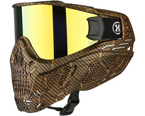 HK Army HSTL Skull Full Face Mask - Machine Gold w/ Gold Lens