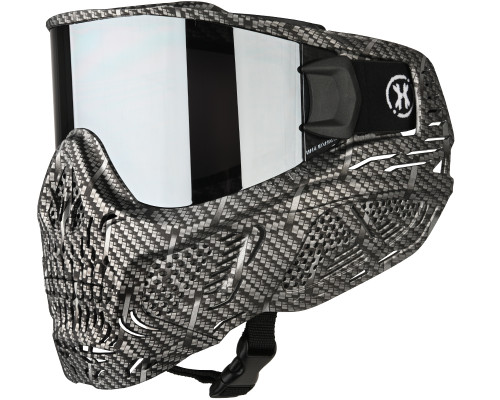 HK Army HSTL Skull Full Face Mask - Machine Silver w/ Chrome Lens