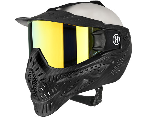HK Army HSTL Full Face Mask - Carbon Fiber w/ Gold Lens