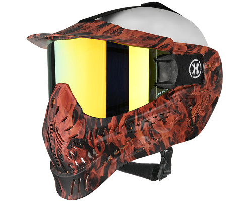 HK Army HSTL Full Face Mask - Flame w/ Gold Lens
