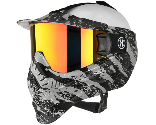 HK Army HSTL Full Face Mask - Fracture Black/Grey w/ Fire Lens