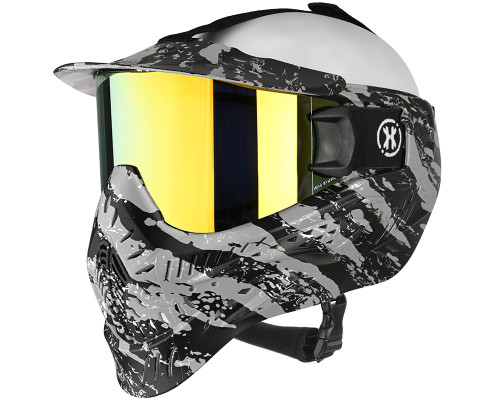 HK Army HSTL Full Face Mask - Fracture Black/Grey w/ Gold Lens