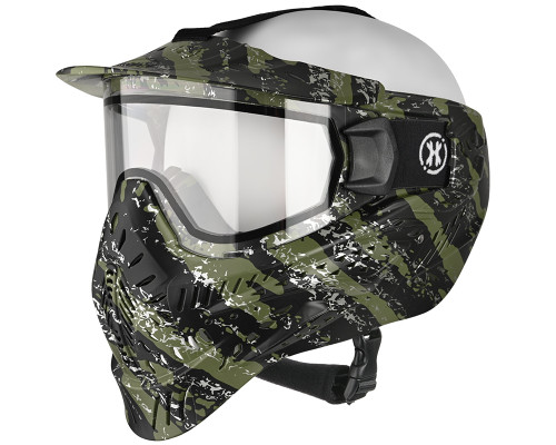 HK Army HSTL Full Face Mask - Fracture Black/Olive w/ Clear Lens