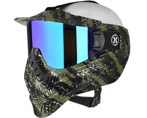 HK Army HSTL Full Face Mask - Fracture Black/Olive w/ Ice Lens
