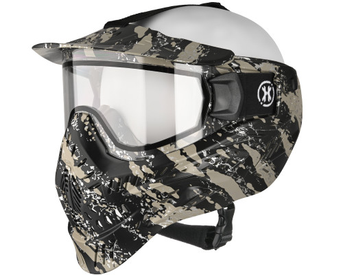 HK Army HSTL Full Face Mask - Fracture Black/Tan w/ Clear Lens