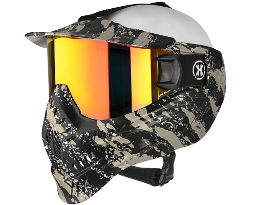 HK Army HSTL Full Face Mask - Fracture Black/Tan w/ Fire Lens