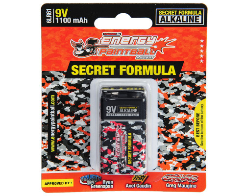 Energy Paintball 9V 1100mAh Secret Formula Alkaline Battery - Single