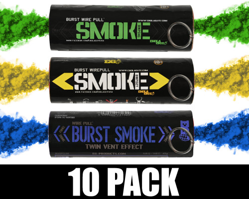 Enola Gaye Burst Smoke Grenade 10 Pack - Brazil (Blue/Green/Yellow)