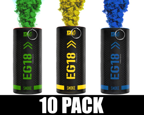 Enola Gaye Smoke Grenade - EG18 - 10 Pack - Brazil (Blue/Green/Yellow)