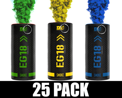 Enola Gaye Smoke Grenade - EG18 - 25 Pack - Brazil (Blue/Green/Yellow)