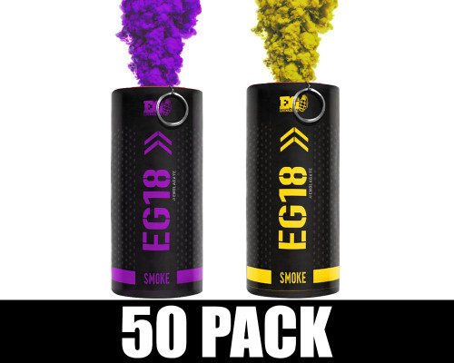 Enola Gaye Smoke Grenade - EG18 - 50 Pack - Los Angeles Basketball (Purple/Yellow)