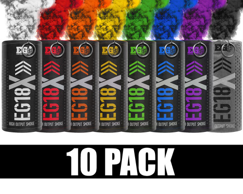 Enola Gaye EG18X Military Smoke Grenade 10 Pack - Rainbow