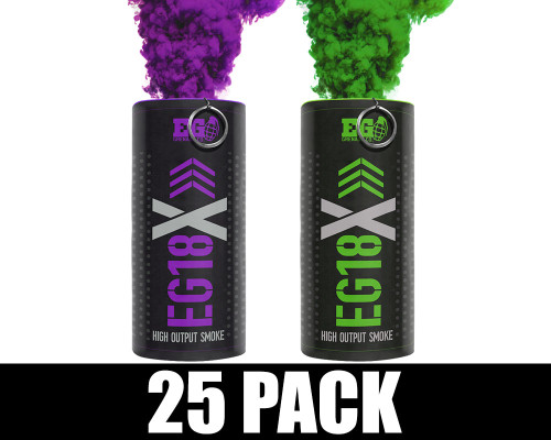 Enola Gaye EG18X Military Smoke Grenade 25 Pack - Joker (Green/Purple)