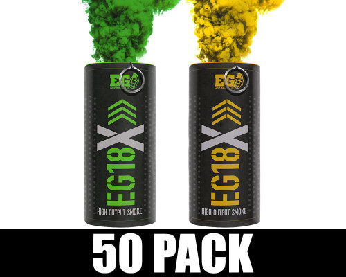 Enola Gaye EG18X Military Smoke Grenade 50 Pack - Greenbay Football (Green/Yellow)