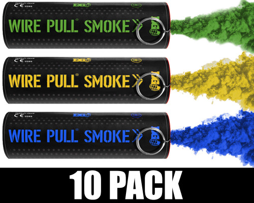 Enola Gaye Wire Pull Smoke Grenade 10 Pack - Brazil (Blue/Green/Yellow)