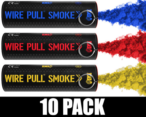 Enola Gaye Wire Pull Smoke Grenade 10 Pack - Colombia (Blue/Red/Yellow)