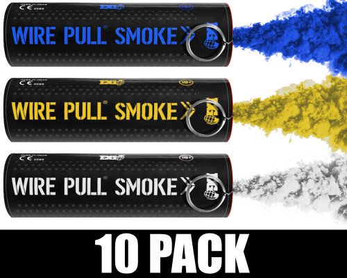 Enola Gaye Smoke Grenade - Wire Pull - 10 Pack - Los Angeles Football (Blue/Yellow/White)