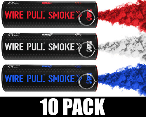 Enola Gaye Wire Pull Smoke Grenade 10 Pack - Murica (Blue/Red/White)