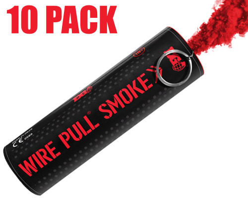Enola Gaye Wire Pull Smoke Grenade 10 Pack - Red