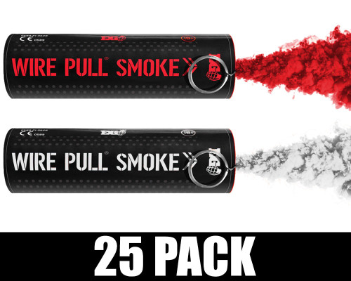 Enola Gaye Smoke Grenade - Wire Pull - 25 Pack - Canada (Red/White)