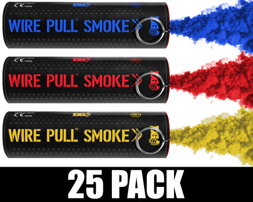 Enola Gaye Smoke Grenade - Wire Pull - 25 Pack - Colombia (Blue/Red/Yellow)