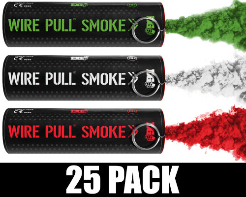 Enola Gaye Wire Pull Smoke Grenade 25 Pack - Mexico/Italy (Green/Red/White)