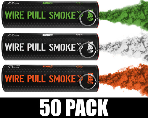 Enola Gaye Wire Pull Smoke Grenade 50 Pack - Irish (Green/Orange/White)