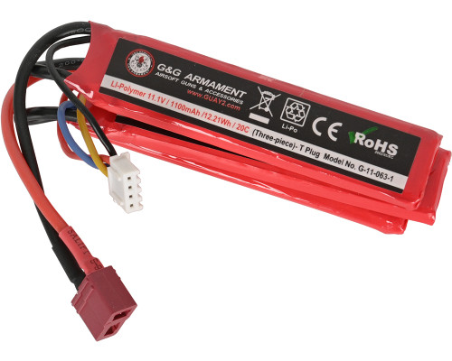 G&G Armament 11.1v Li-Po 1100mAh Airsoft Battery Tri-Panel Deans (G-11-063-1) G&G Armament 11.1v Li-Po 1100mAh Airsoft Battery Tri-Panel Deans (G-11-063-1)