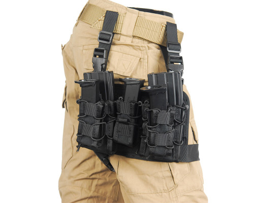 Lancer Tactical TKO Magazine Pouch Leg Rig - Black
