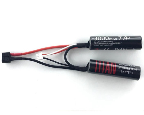 Titan 3000mAh 7.4V Nunchuck T-Plug (Deans) Airsoft Battery (1155) Titan 3000mAh 7.4V Nunchuck T-Plug (Deans) Airsoft Battery (1155)