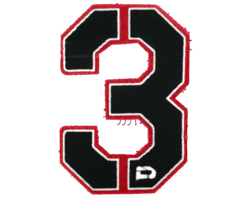 Push Division Velcro Number Patch #3 - Red