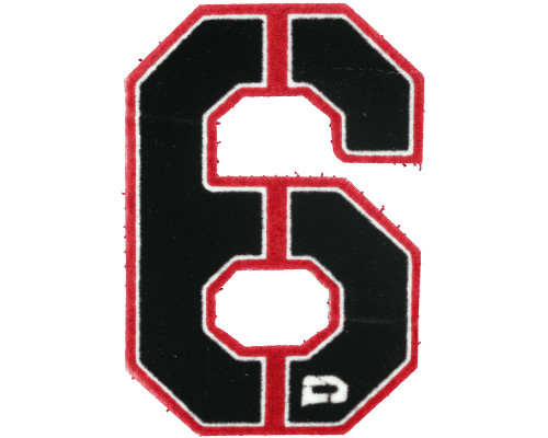 Push Division Velcro Number Patch #6 - Red