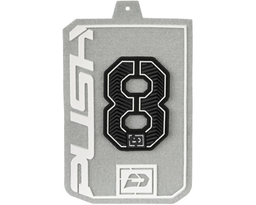 Push Rubberized Velcro Number Patch - Black - 8