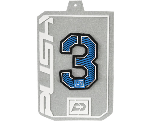 Push Rubberized Velcro Number Patch - Blue - 3