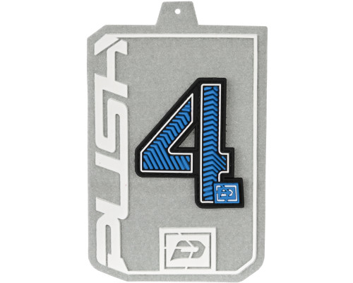 Push Rubberized Velcro Number Patch - Blue - 4