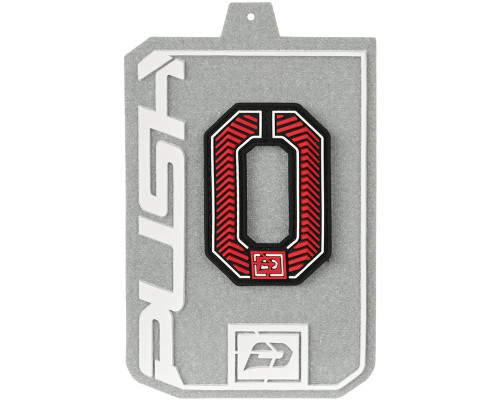 Push Rubberized Velcro Number Patch - Red - 0 Push Rubberized Velcro Number Patch - Red - 0