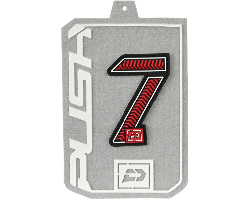 Push Rubberized Velcro Number Patch - Red - 7 Push Rubberized Velcro Number Patch - Red - 7