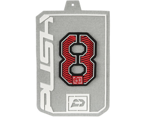 Push Rubberized Velcro Number Patch - Red - 8 Push Rubberized Velcro Number Patch - Red - 8