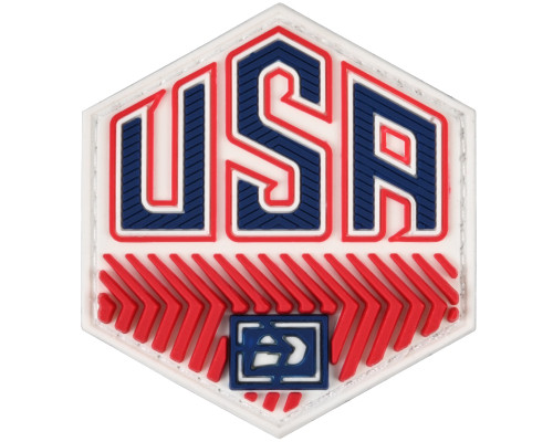 Push Rubberized Velcro Patch - USA White Push Rubberized Velcro Patch - USA White
