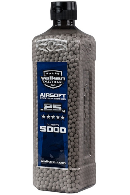 57148 Valken Tactical .25g 6mm Precision Seamless Airsoft BBs (5000)