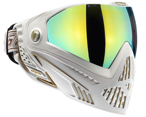 Dye i5 Paintball Mask - White Gold w/ Dyetanium Northern Lights Lens