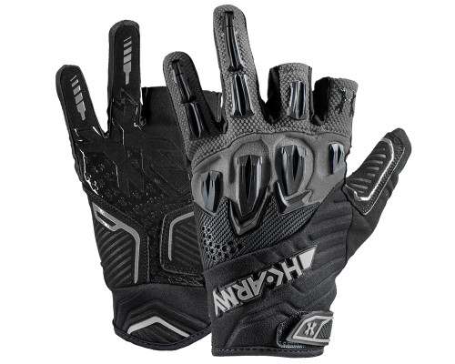HK Army Hardline Armored Half Finger Paintball Gloves - Slate