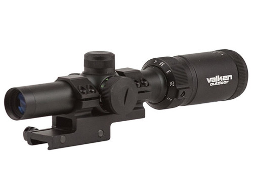 73872 V-Tac 1-4x20 Mil-Dot 20mm RIS Mount Red / Green Short Dot Scope