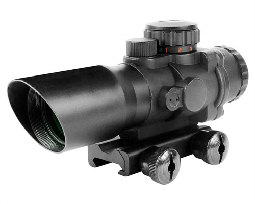 Aim Sports Rifle Scope - Prismatic Series - 4x32mm w/ Rapid Ranging Reticle (JTDPR432G-N) Aim Sports Rifle Scope - Prismatic Series - 4x32mm w/ Rapid Ranging Reticle (JTDPR432G-N)