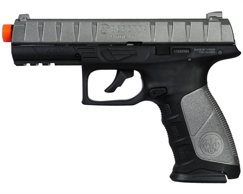 Beretta APX CO2 Airsoft Pistol Blowback Hand Gun - Silver/Black