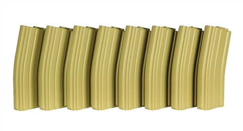 Airsoft BOX 130 Round Mid-Cap Magazine Pack of 8 Made By MAG - M4 / M16 Mags