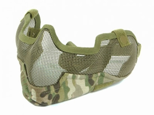 Bravo V2 Strike Metal Mesh Lower Face Mask w/ Ear Protection ( Multicam )