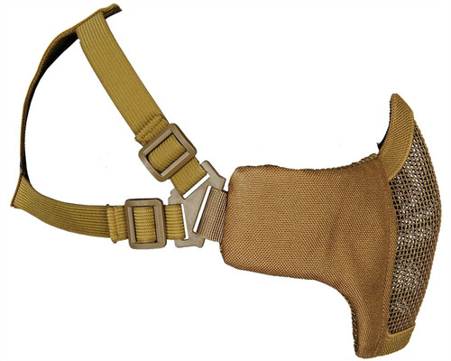 Bravo Airsoft Tactical Metal Mesh Face Mask - V3 Strike - Tan