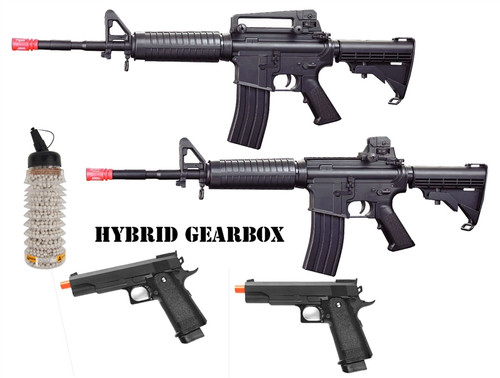 AirRattle Buddy Package - Wells M4 AEG, Wells AR-15 & ( 2 ) Galaxy Metal Spring 1911